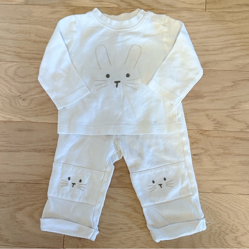 Gymboree White Bunny Kids Outfit • 6-12 Months